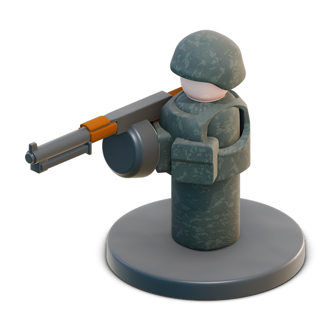 Russian RPK gunner